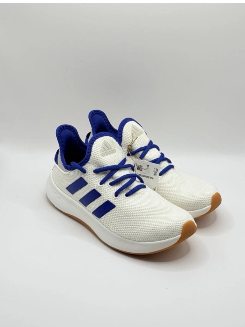 adidas Cloudfoam Pure SPW Women's 5 White/Blue Low Top Sneaker JI4878 New in box